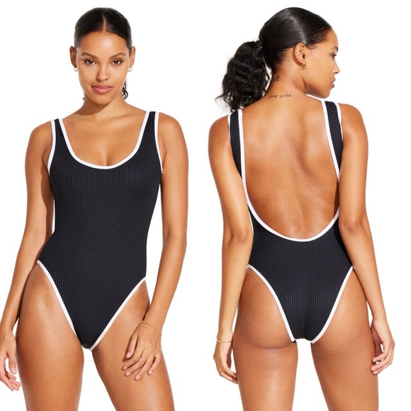 NWOT Vitamin A Reese One Piece In Reversible Black EcoRib Size S $245 - Picture 3 of 7